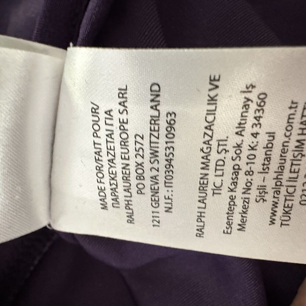 Ralph Lauren Black‎ Label Top Size M Medium Purple Velvet Gold Buttons Gold RARE - Picture 11 of 13